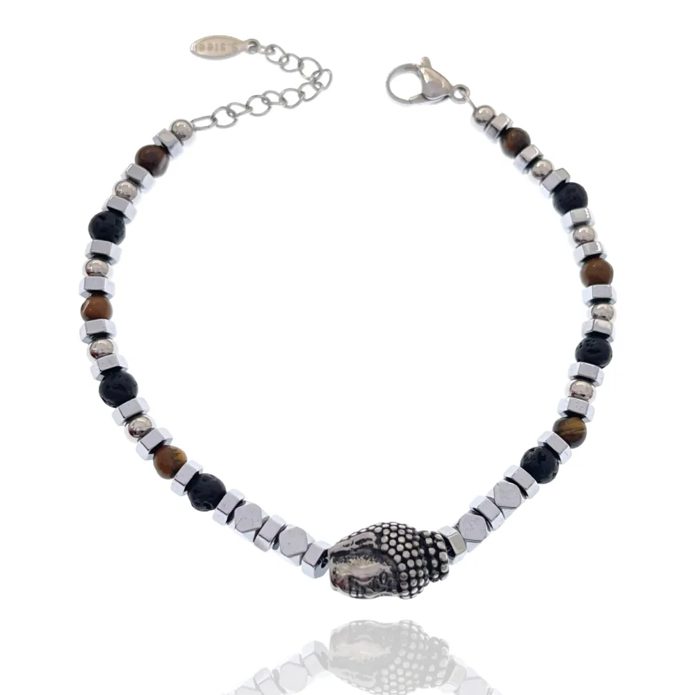 Buddha-Bracciale in Acciaio con Chiusura - BAU-600-274 4mm