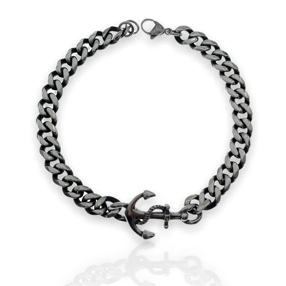 BAU6949-Ancora-Bracciale in Acciaio da Uomo - BAU-600-B109