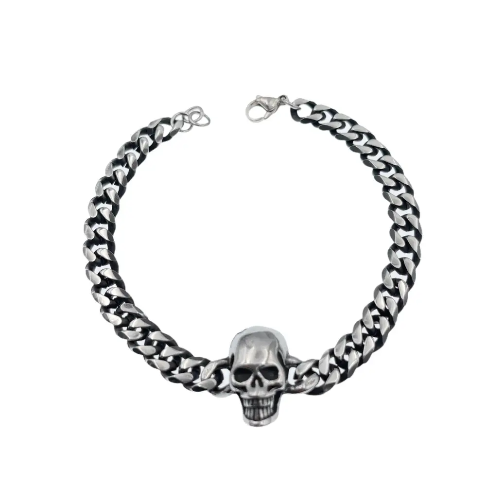 Teschio-Bracciale in Acciaio da Uomo - BAU-600-B110