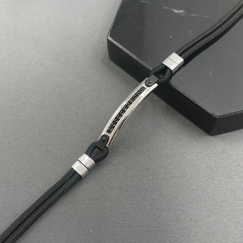 Semplice con Strass-Bracciale in Acciaio da Uomo - BAU-600-B218