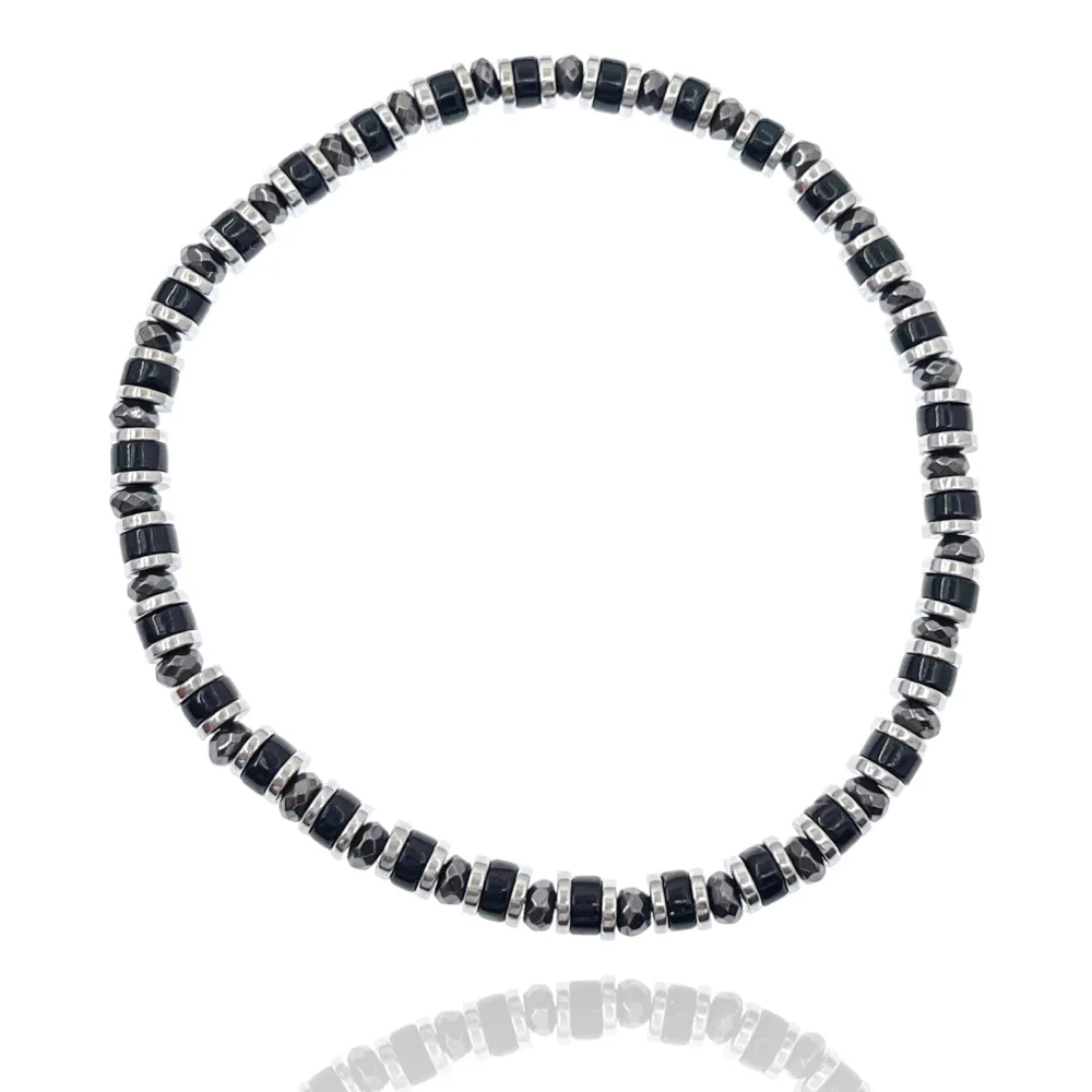 Semplice-Bracciale Elastico in Acciaio da Uomo - BAU-600-BMS30080