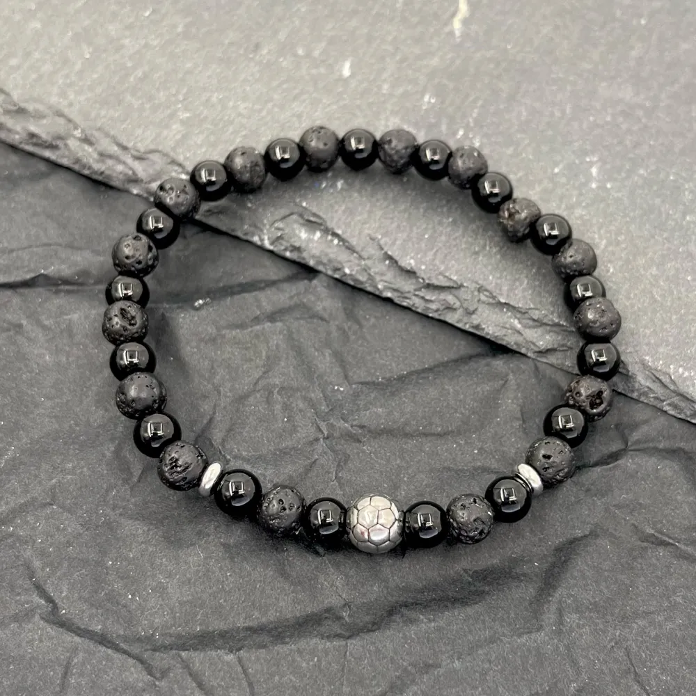 Pallone di Calcio-Bracciale Elastico in Acciaio da Uomo - BAU-600-H222 6mm