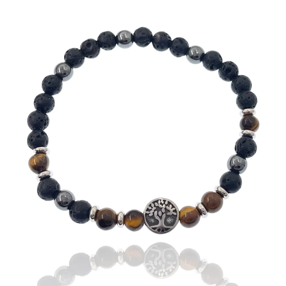 Albero della Vita-Bracciale Elastico in Acciaio da Uomo - BAU-600-H273