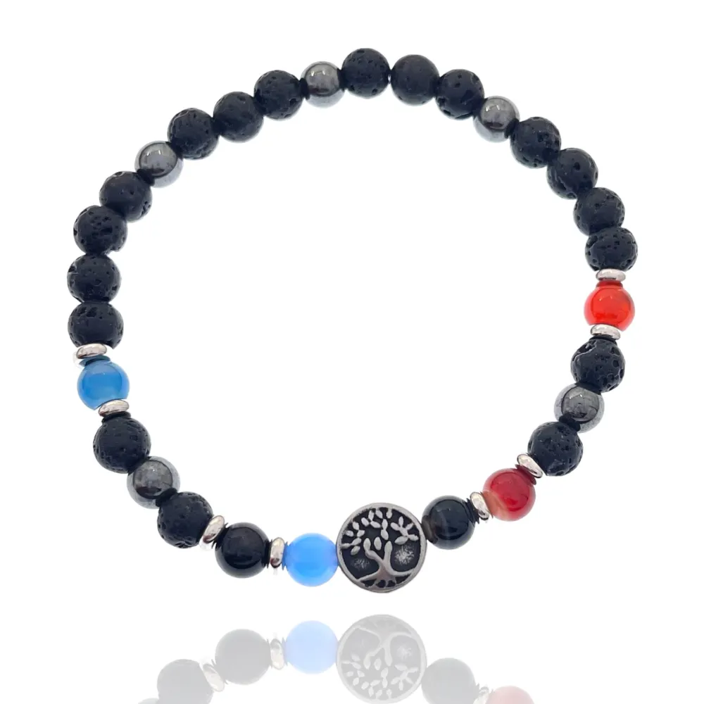 Albero della Vita-Bracciale Elastico in Acciaio da Uomo - BAU-600-H273