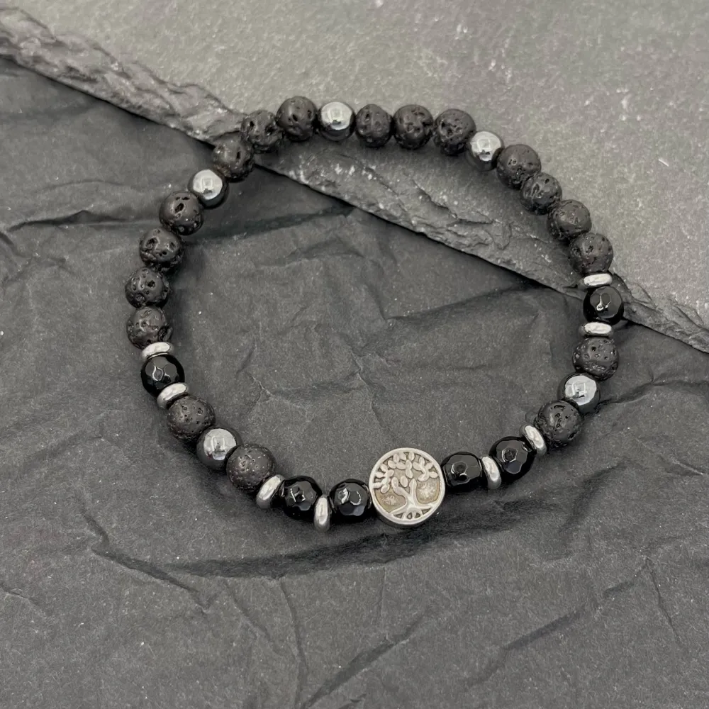 Albero della Vita-Bracciale Elastico in Acciaio da Uomo - BAU-600-H273