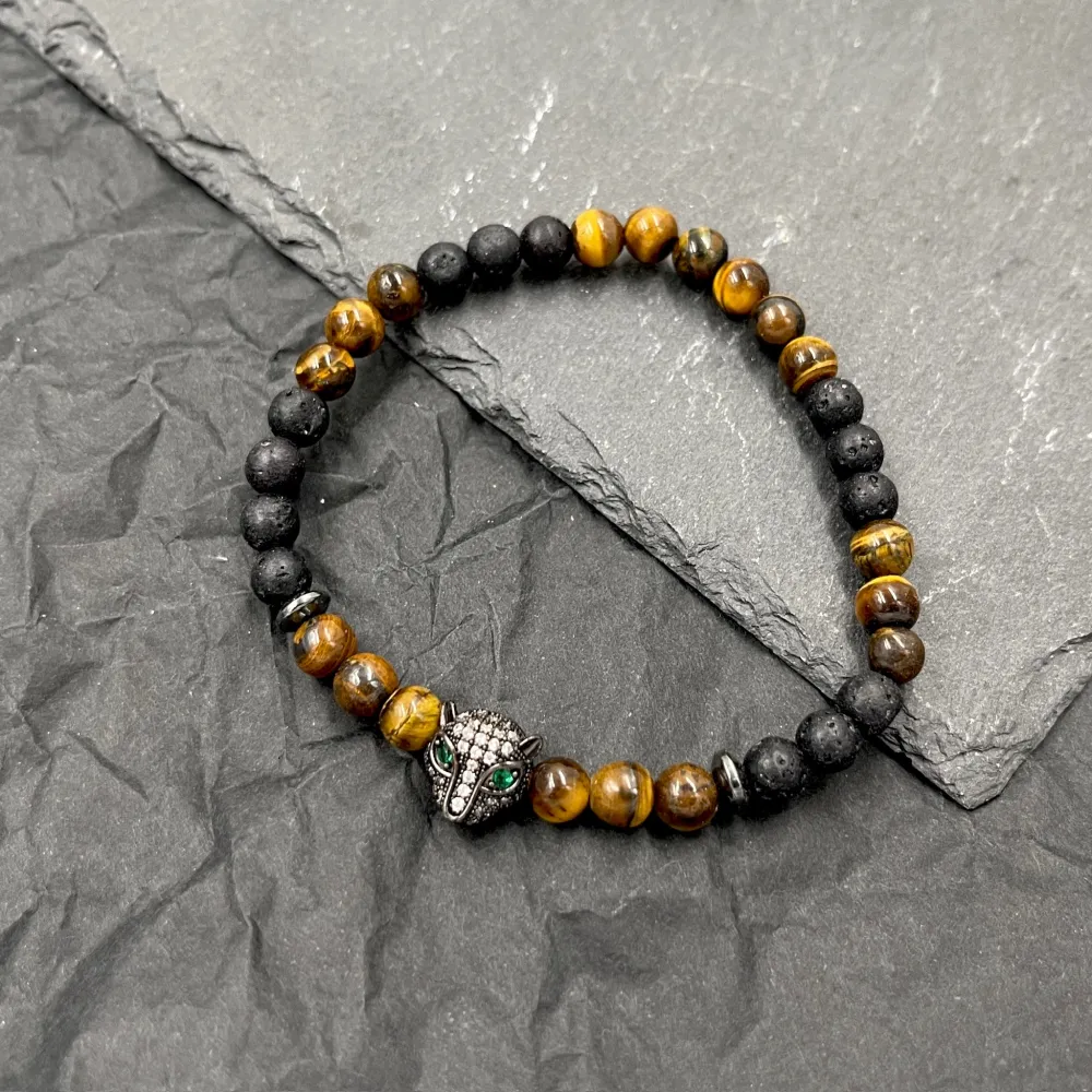 Pantera-Bracciale Elastico in Acciaio da Uomo - BAU-739-05 6mm