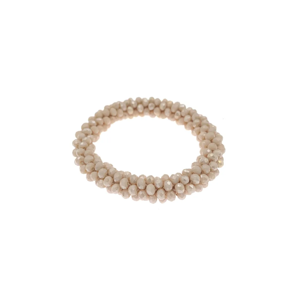 BCE1412-Cristalli Tonalità Beige - Bracciale Elastico - BCE1412-Cristalli Tonalità Beige - Bracciale Elastico