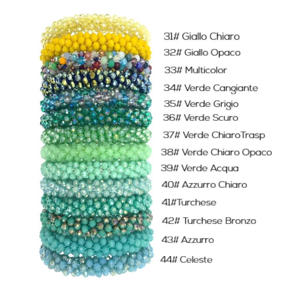 BCE1412-Cristalli Tonalità Verde - Bracciale Elastico - BCE1412-Cristalli Tonalità Verde - Bracciale Elastico