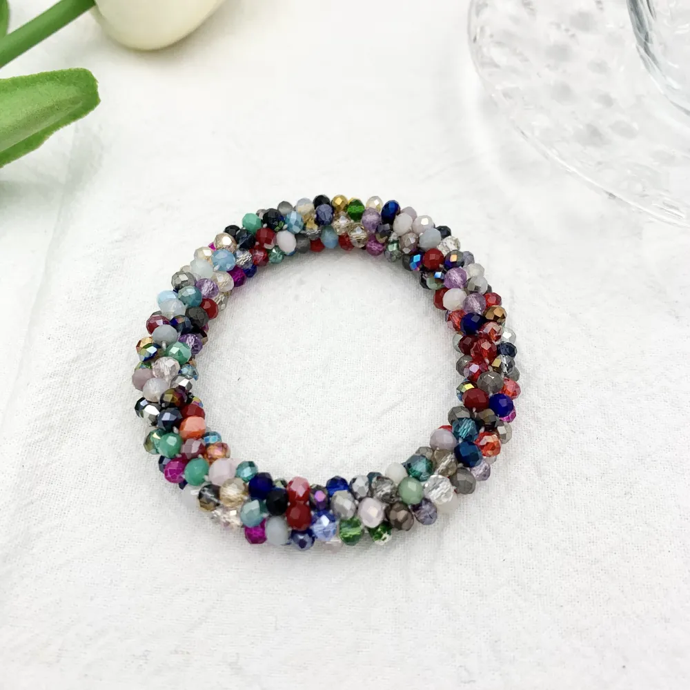 Tonalità Mix-Bracciale Elastico con Cristalli - BEC-1412 Tonalità Mix