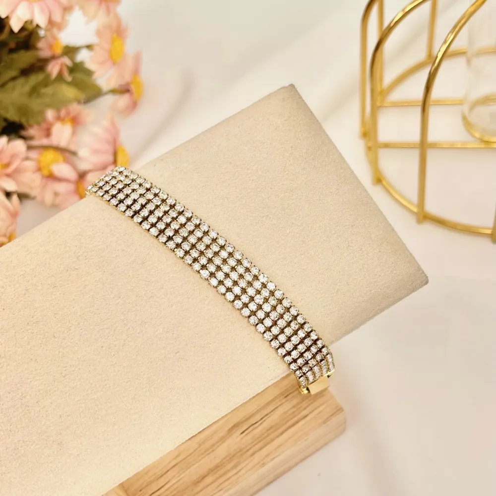 Tennis 2mm Cinque Fili-Bracciale con Cubic Zirconia - BMZ-103-AA2660B 2mm Cinque Fili