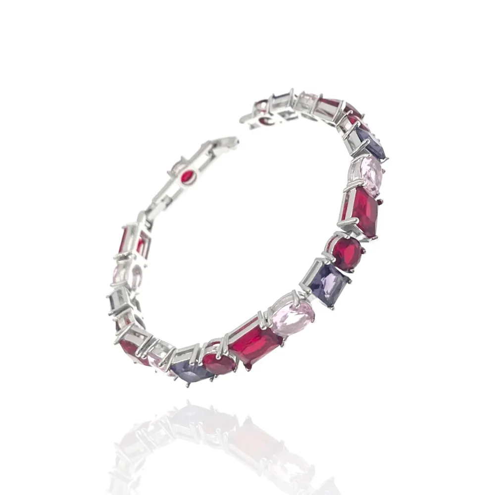 Tennis con Forme-Bracciale in Ottone e Zirconia - BMZ-103-AA741B