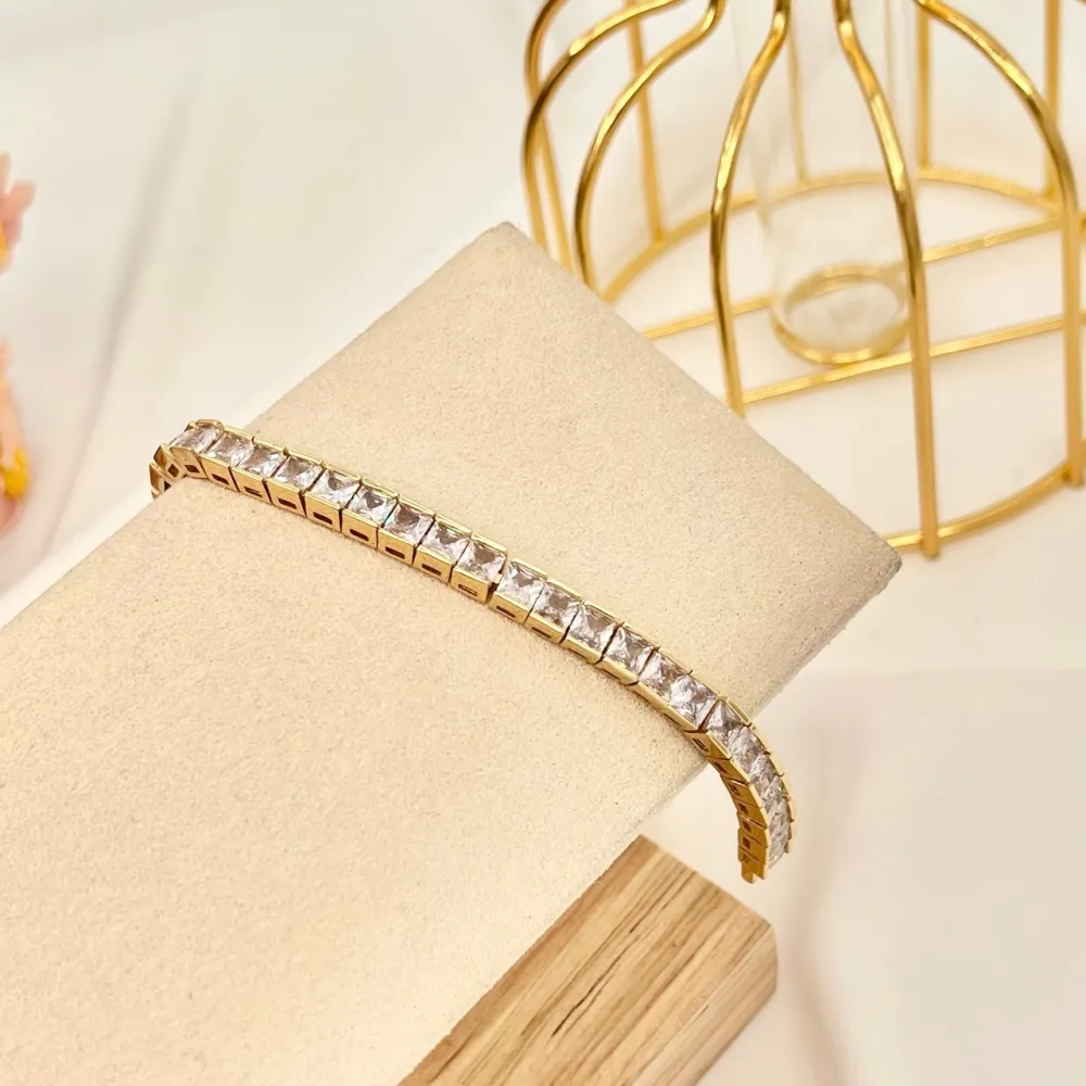 Tennis Quadrato-Bracciale con Cubic Zirconia - BMZ-243-14