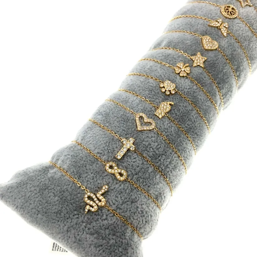 Soggeti Mix- 12 Pz Bracciali in Acciaio con Chiusura a Moschett - BPA103-A1