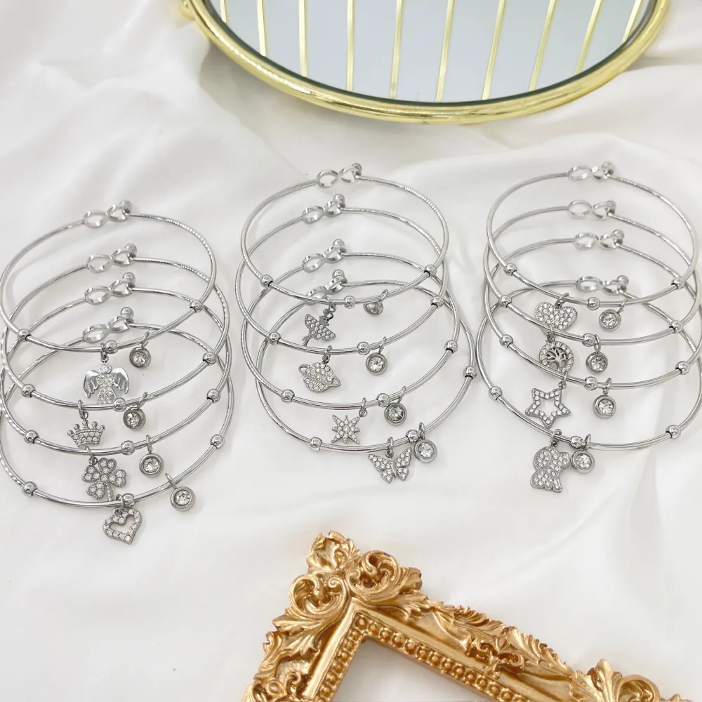 Mix Soggetti-12pz Bracciali in Acciaio con chiusura - BPA-103-AA1993-2004B