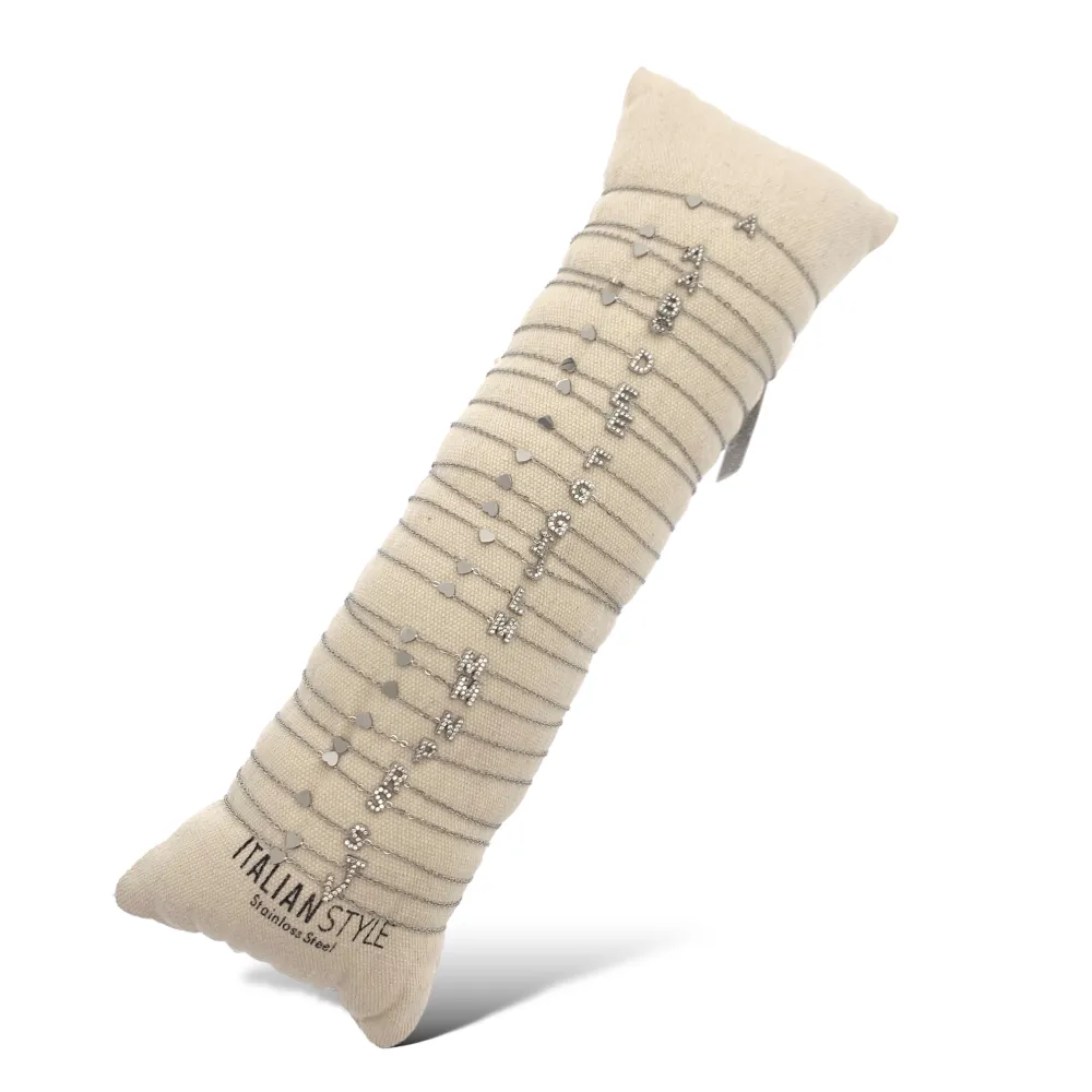 Iniziale Lettera con Zirconia -24pz Bracciali in Acciaio - BPA-103-AA3207B