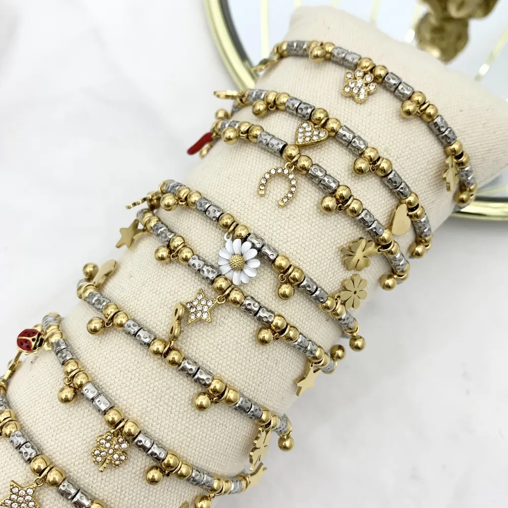 Mix Soggetti-12pz Bracciali in Acciaio con chiusura - BPA-103-AA3724-3736B