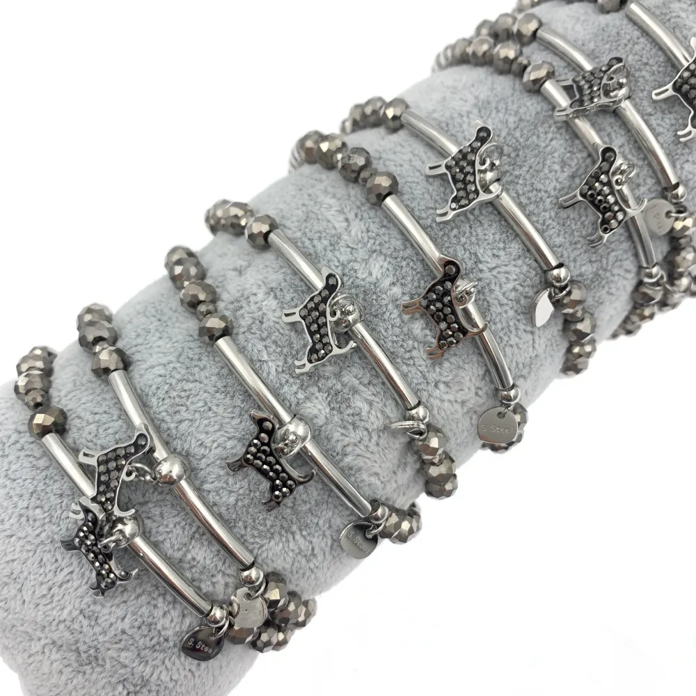 12Pz Bracciali Elastici in Acciaio+Cuscino in Omaggio - BPA104-454