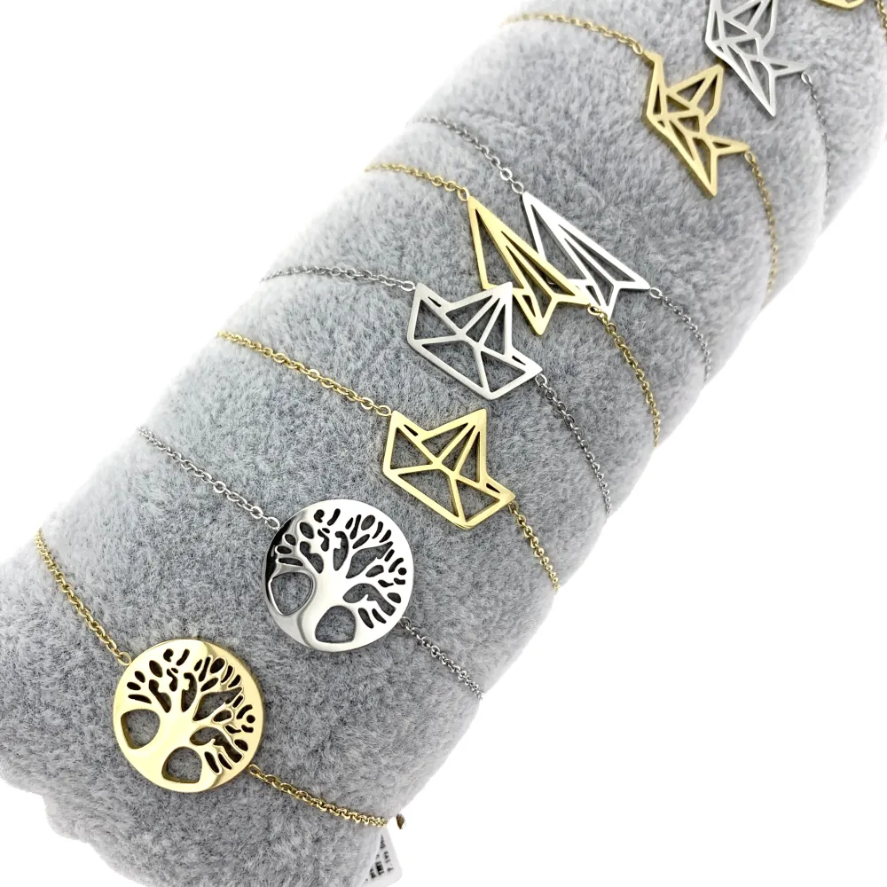 12Pz Bracciali in Acciaio con Chiusura a Moschettone + Cuscino - BPA413-98