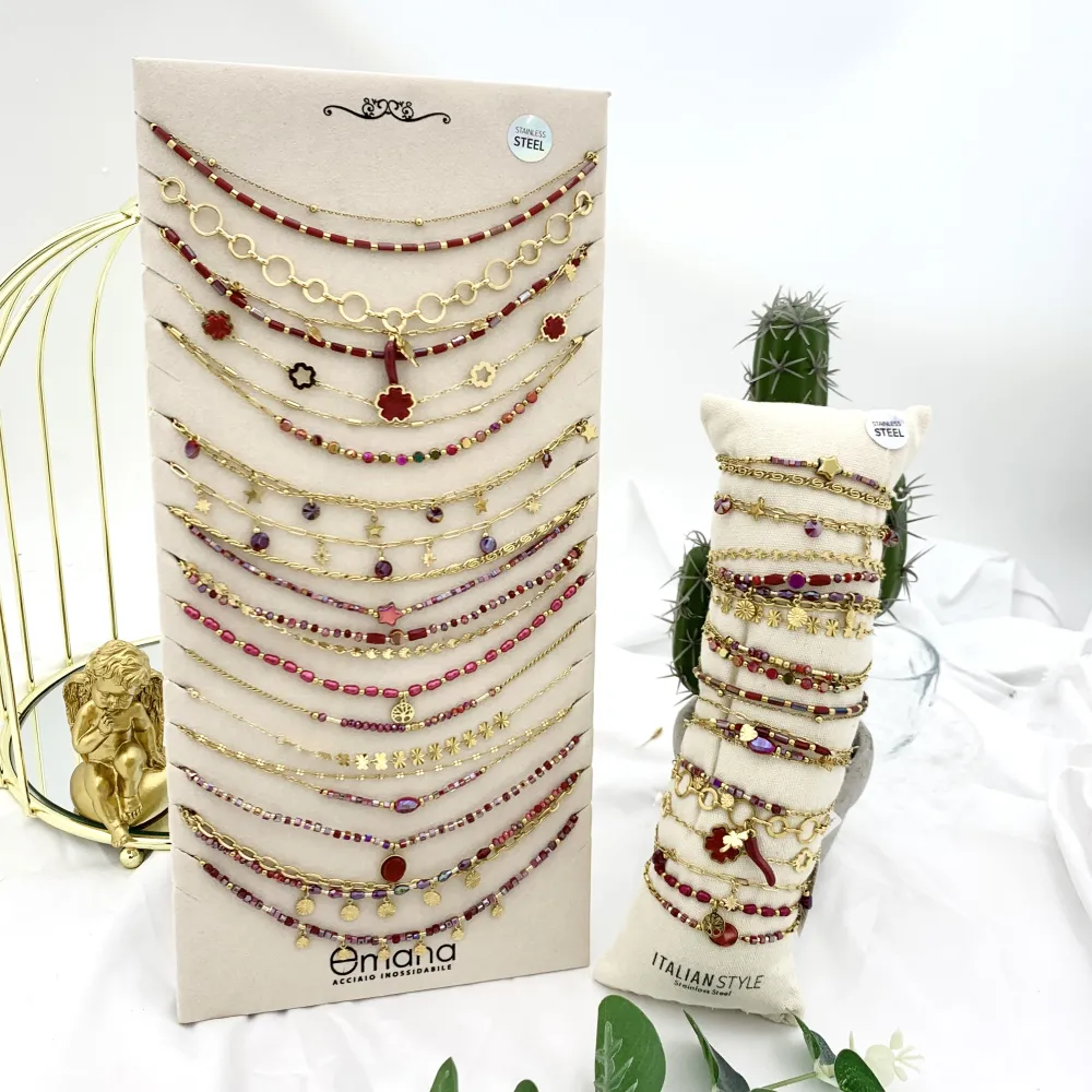 Mix Soggetti-15pz Bracciali in Acciaio - BPA-732-140 FUCSIA