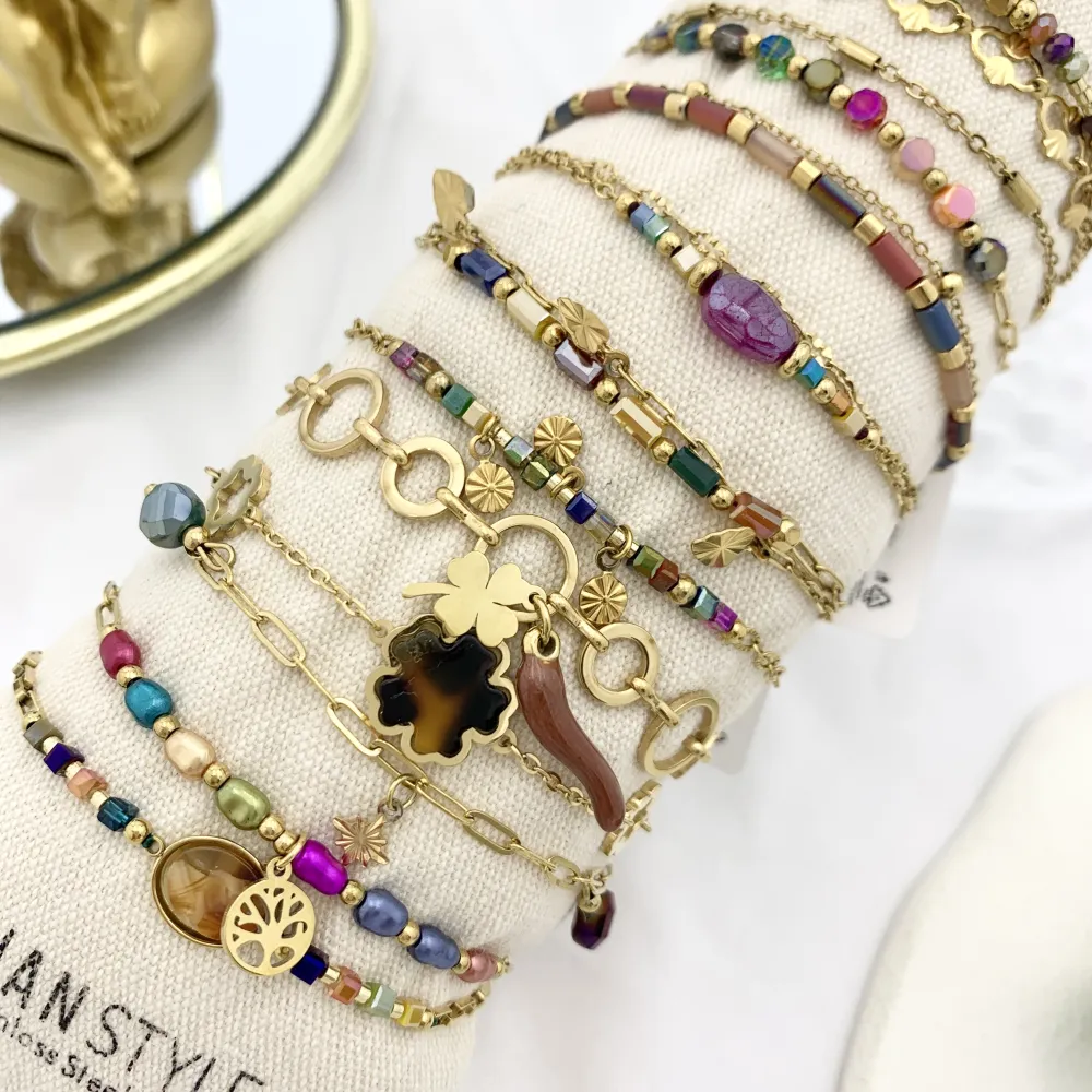 Mix Soggetti-15pz Bracciali in Acciaio - BPA-732-140 MULTICOLOR