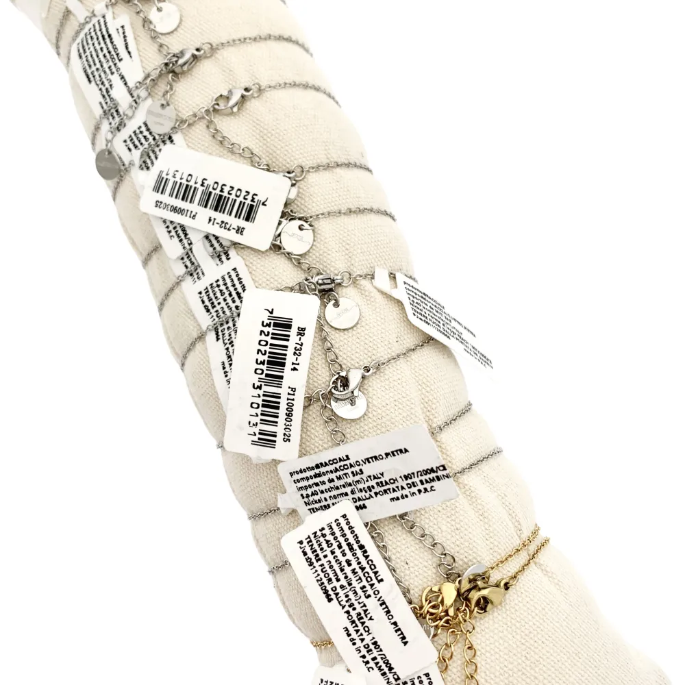 Perline Colorate-12Pz Bracciali in Acciaio - BPA-732-14