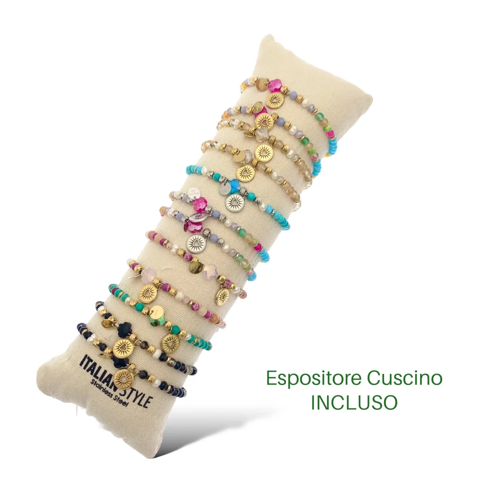 Sacro Cuore-12pz Bracciali Elastici in Acciaio - BPA-732-34