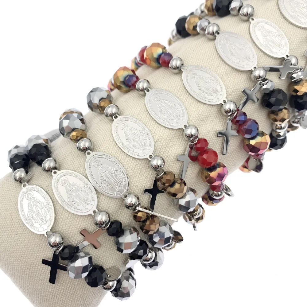 12Pz Bracciali Elastici in Acciaio+Cuscino in Omaggio - BPA7680-Rosario Croce-12 Pz Bracciali in Acciaio