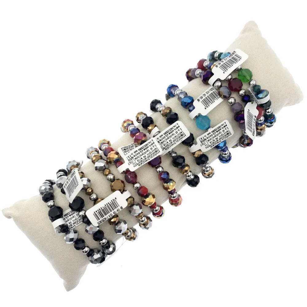 12Pz Bracciali Elastici in Acciaio+Cuscino in Omaggio - BPA7680-Rosario Croce-12 Pz Bracciali in Acciaio