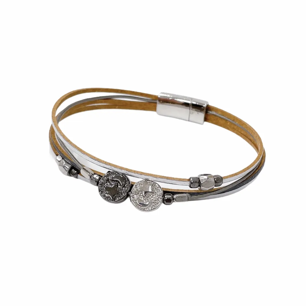 12Pz Bracciali +Cuscino in Omaggio - BPM176-230-Multifili con Charmes-12 Pz Bracciali