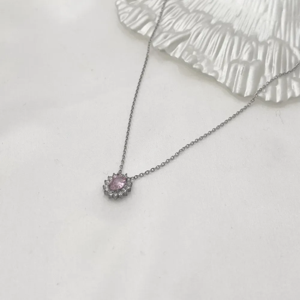 Pietra Ovale-Collana Corta in Acciaio - CAC-103-AA1276N