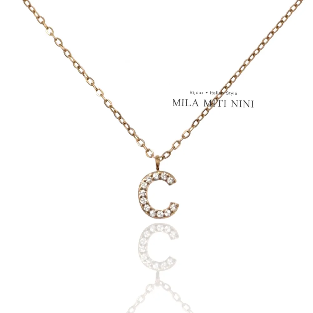 Iniziale Oro-Collana Corta in Acciaio - CAC-103-AA211N