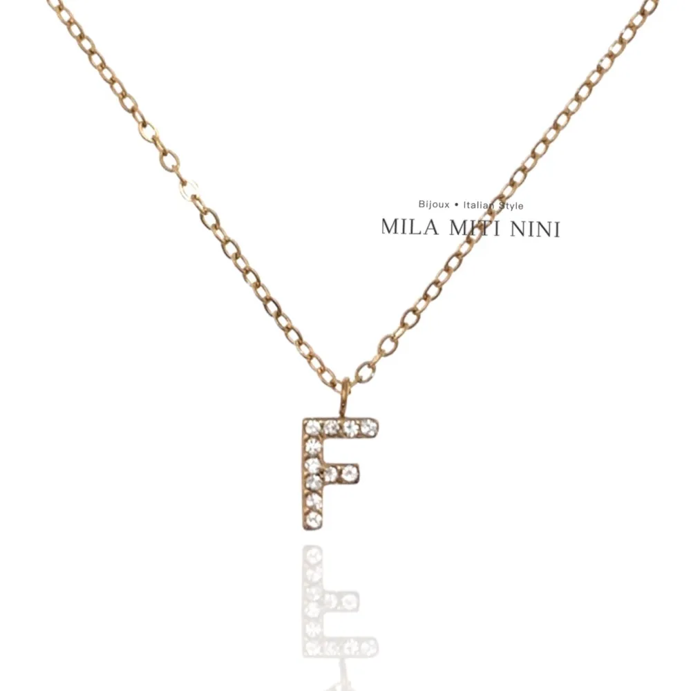 Iniziale Oro-Collana Corta in Acciaio - CAC-103-AA211N