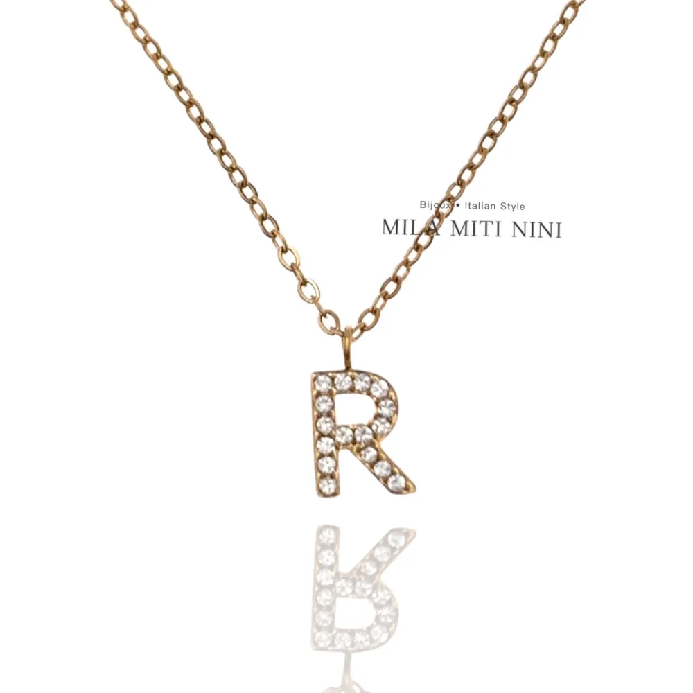 Iniziale Oro-Collana Corta in Acciaio - CAC-103-AA211N