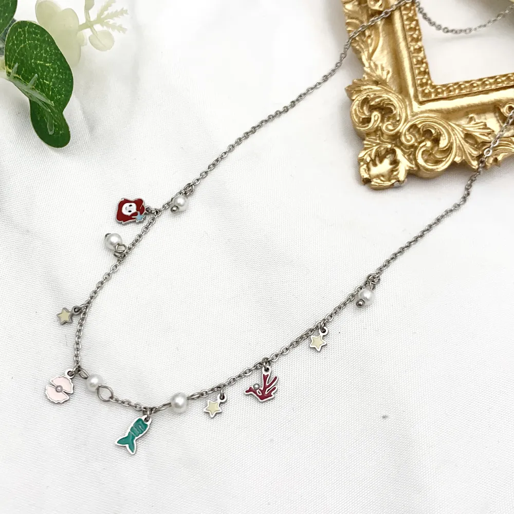 Sirena Smaltato-Collana Corta in Acciaio - CAC-103-AA2796N