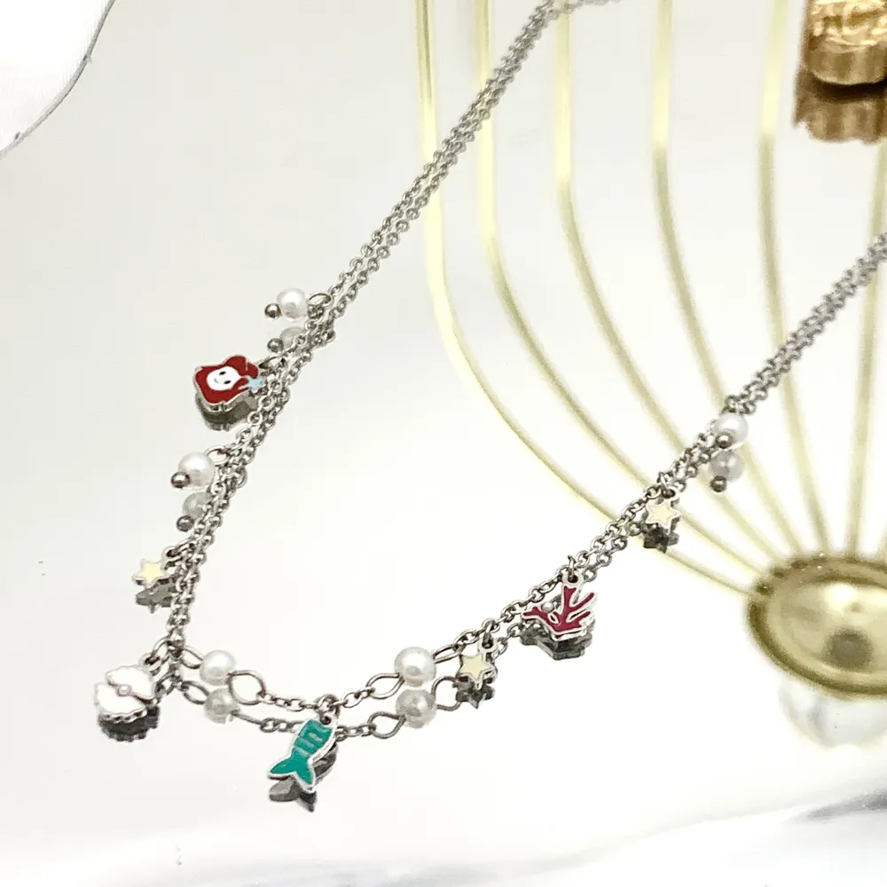 Sirena Smaltato-Collana Corta in Acciaio - CAC-103-AA2796N