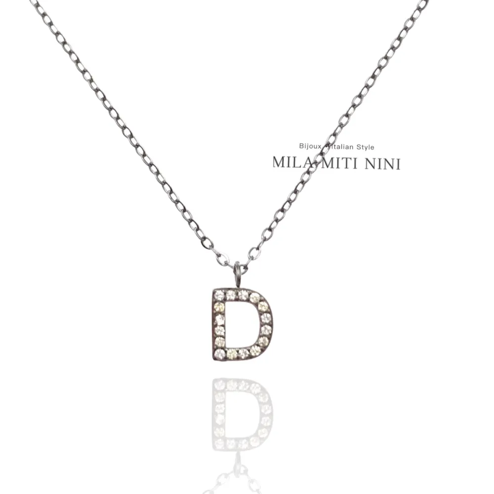 Iniziale Argento-Collana Corta in Acciaio - CAC-103-AA311N