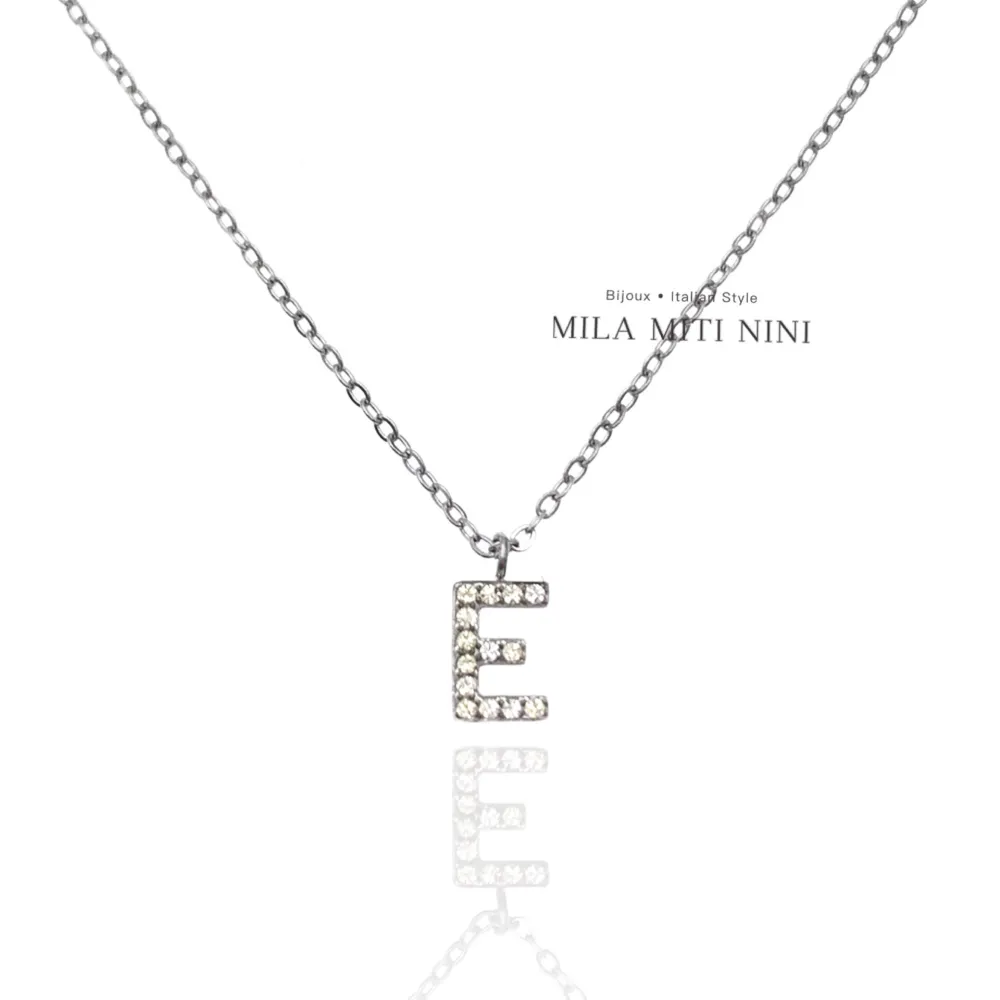 Iniziale Argento-Collana Corta in Acciaio - CAC-103-AA311N