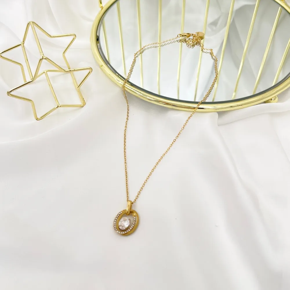 Punto Luce Ovale-Collana Corta in Acciaio - CAC-103-AA4142N