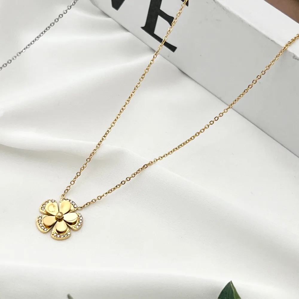 Fiore -Collana Girocollo in Acciaio - CAC-103-AA4143N