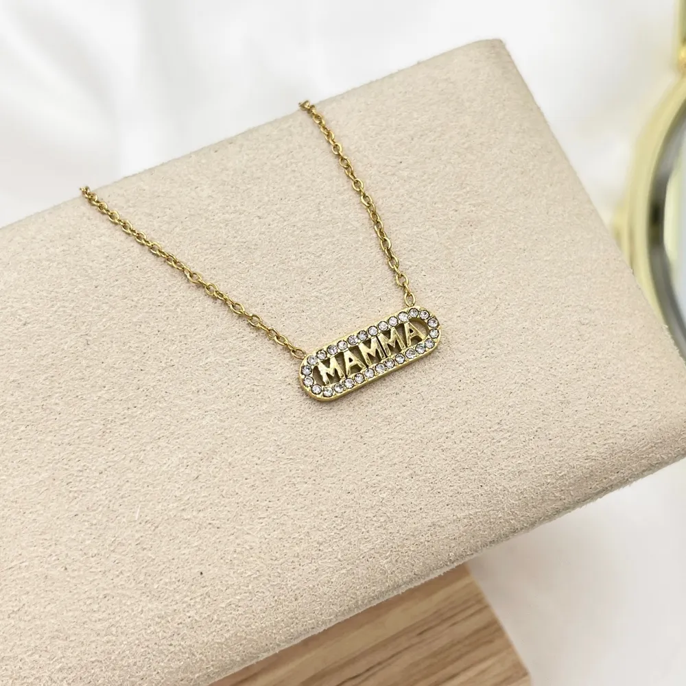 Mamma-Collana Girocollo in Acciaio - CAC-103-AA4360N