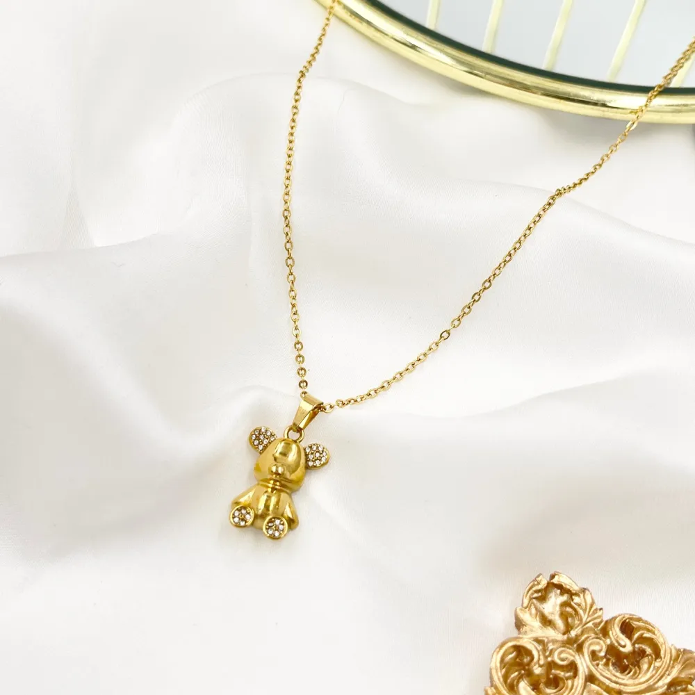 Orsetto -Collana Girocollo in Acciaio - CAC-103-AA4443N