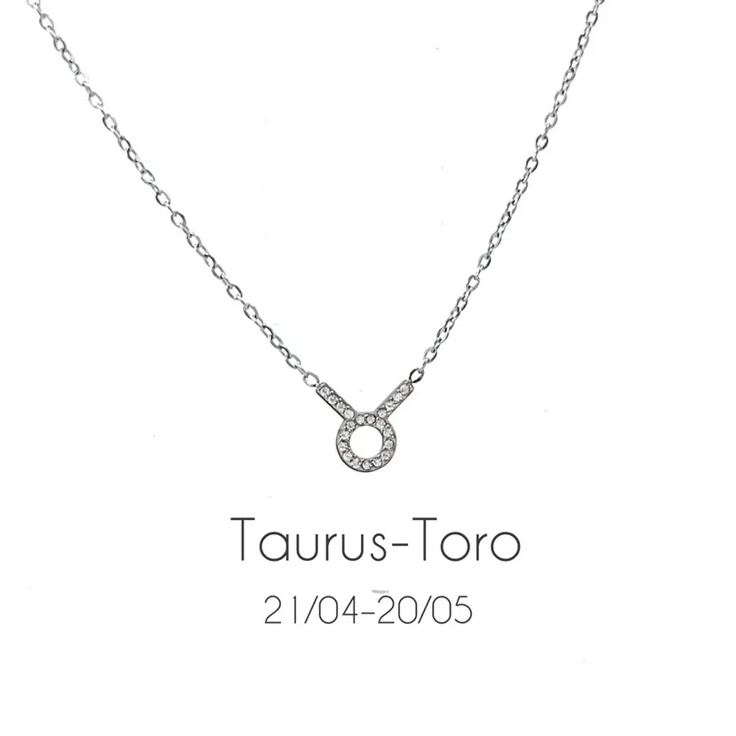 Segni Zodiacali -Collana Corta in Acciaio - CAC-103-AA52N Acciaio