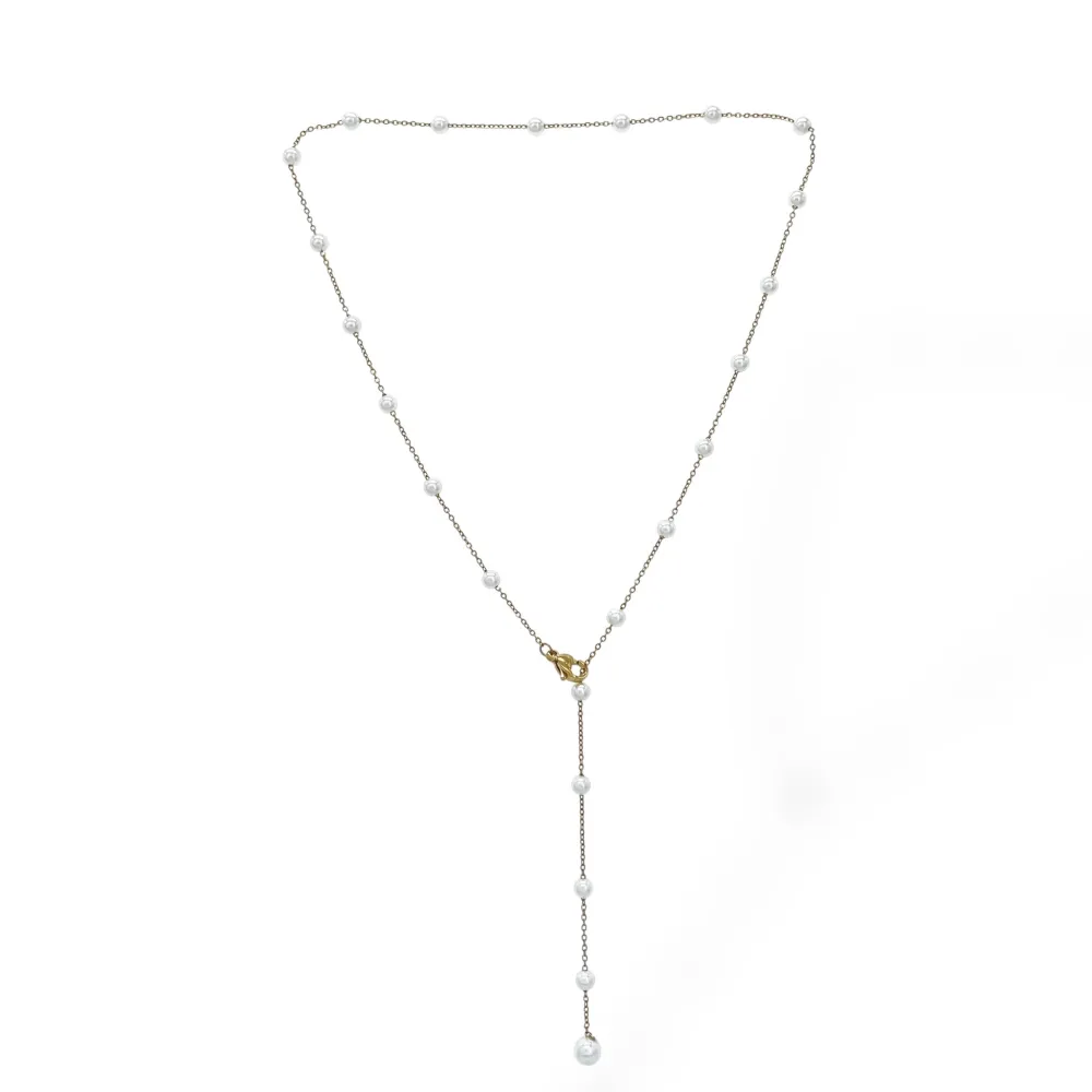 Perla-Collana Corta in Acciaio - CAC-243-55