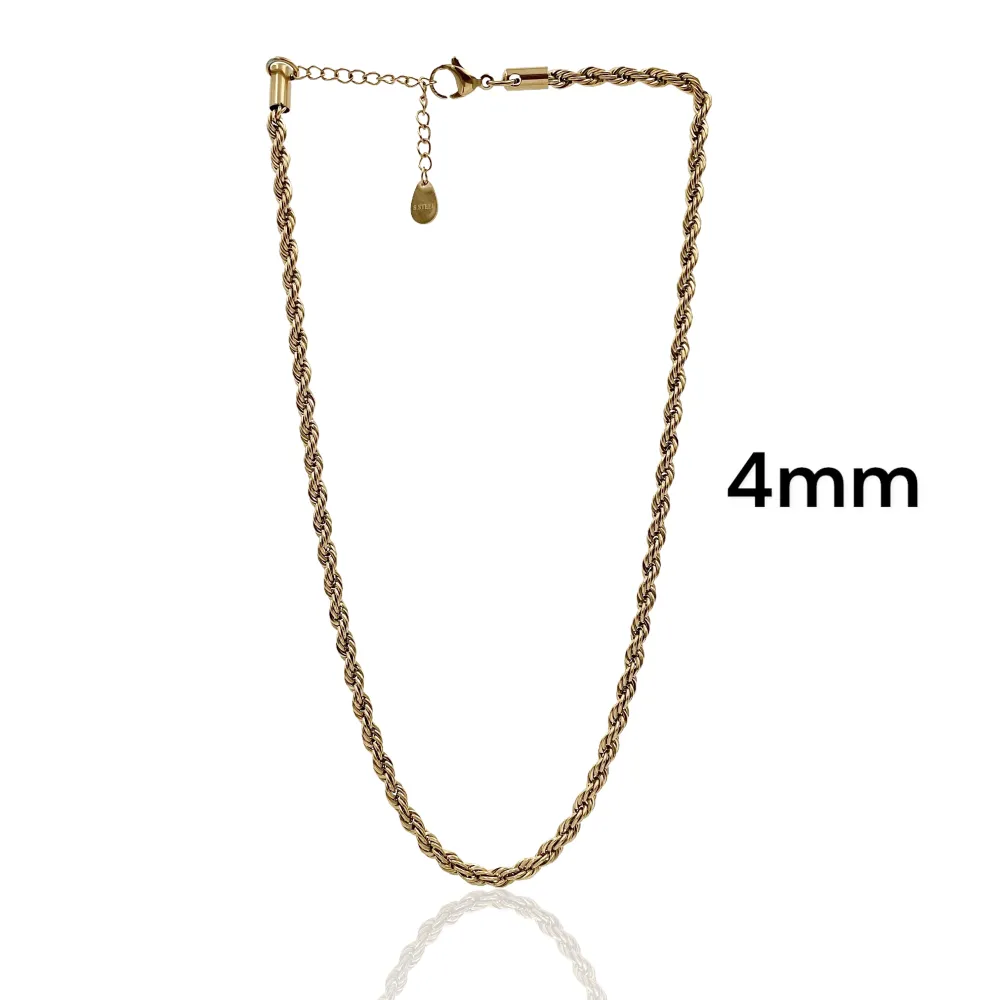 Torchon 4mm-Collana Corta in Acciaio - CAC-413-1584 4mm