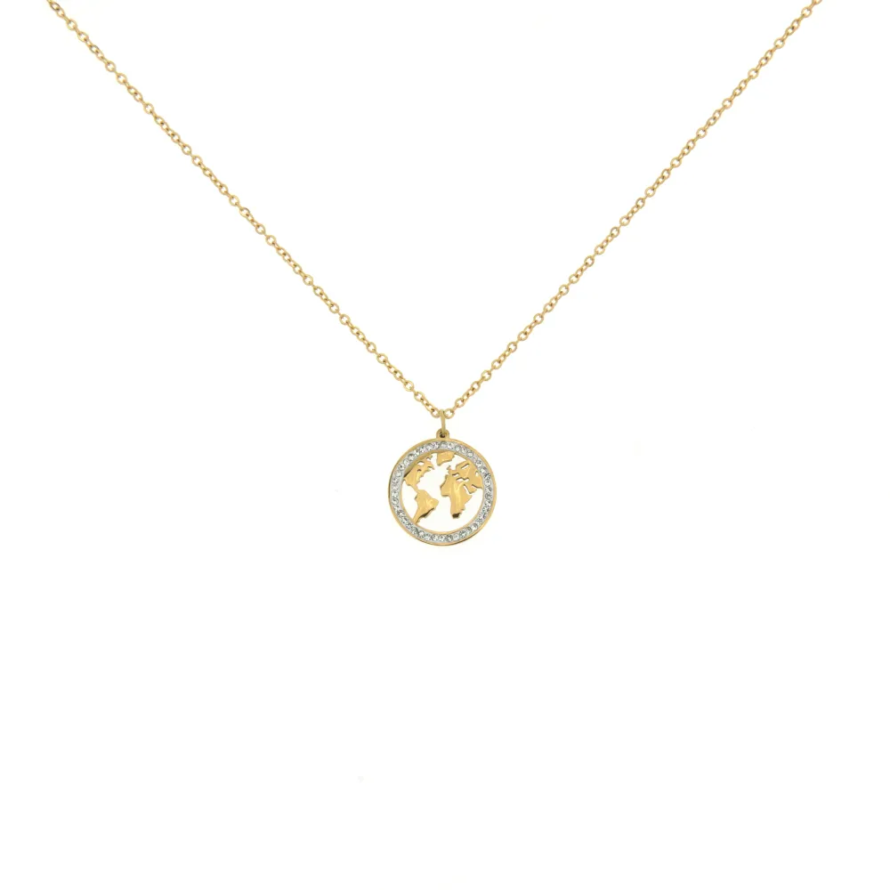 Mondo -Girocollo in Acciaio con Strass - CAC-413-168