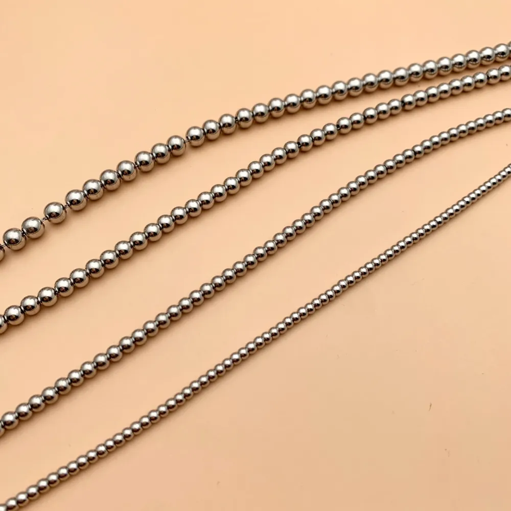 Catena Pallina 3mm-Collana Corta in Acciaio - CAC-413-2179 3mm