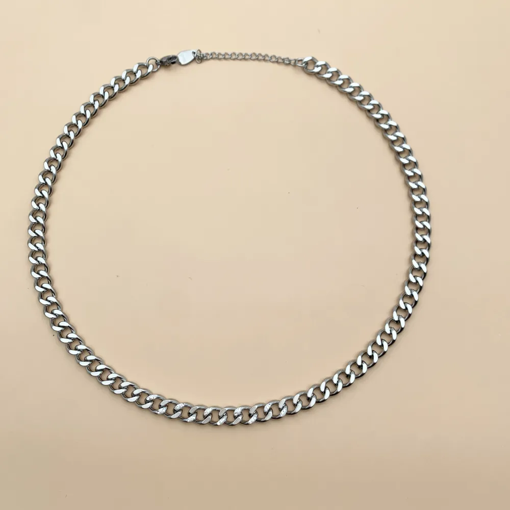 CAC7580-Catena con Strass -Collana Corta in Acciaio - CAC-413-2183