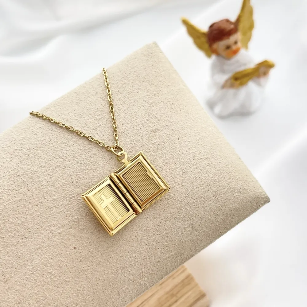 Bibbia Apribile-Collana Corta in Acciaio - CAC-413-2213