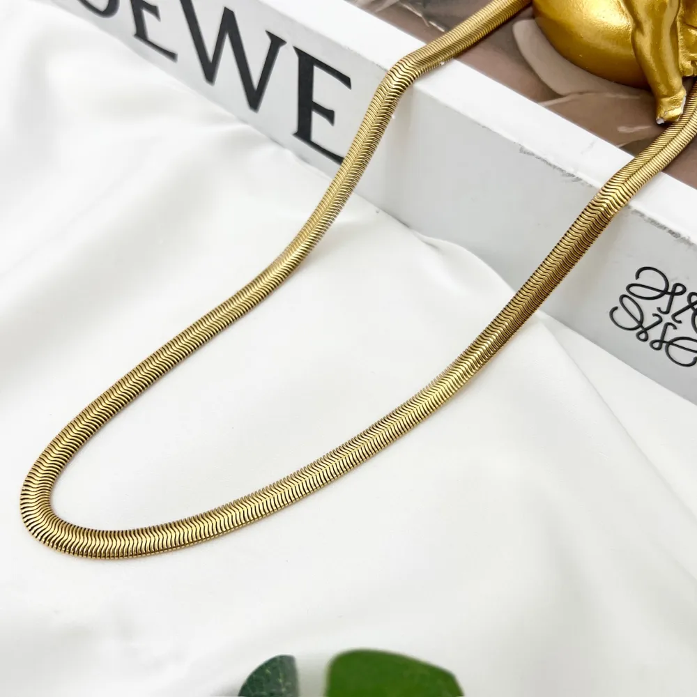 Serpente 5mm-Collana Catena Corta in Acciaio - CAC-413-3519-A