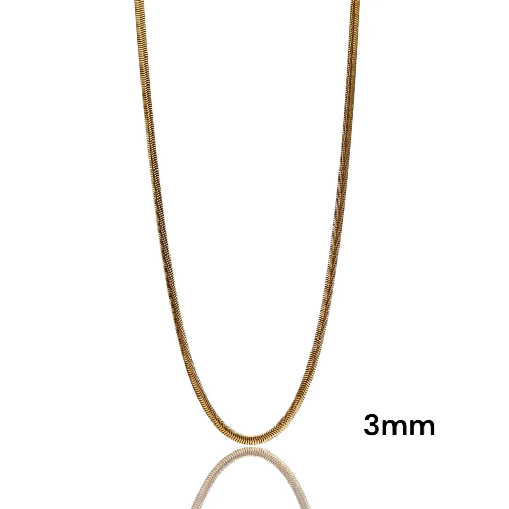 Serpente 3mm-Collana Corta in Acciaio - CAC-413-3519